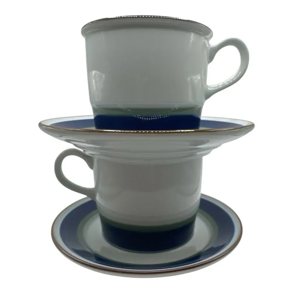 Porsgrund Norway Saga Hand Painted Coffee Cup & Saucer Mint‎ Condition Lot Of 2